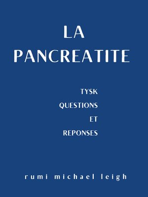 cover image of La pancréatite